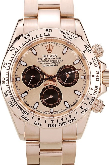 Rolex aaa copy Daytona Steel Rose Stainless Bezel Plated Rose Dial Gold Gold Rolex 0531